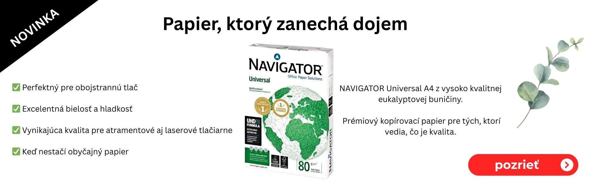 Novinka v ponuke, papier A4 Navigator